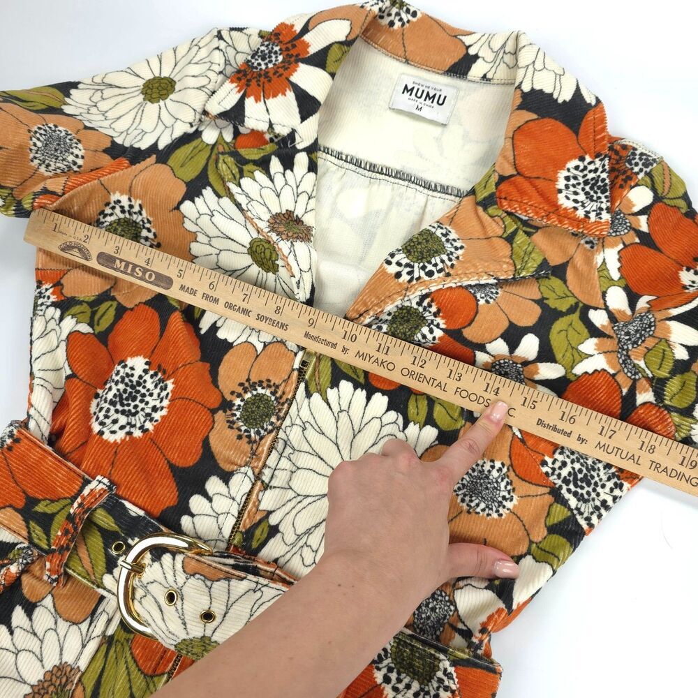 SHOW ME YOUR MUMU Outlaw Dress Hutton Floral Corduroy 70s Western Boho Indie - Picture 3 of 11